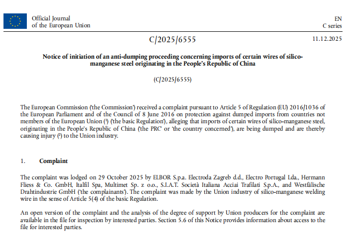 Perspectiva sobre la investigación antidumping de la UE sobre alambres de acero al silicomanganeso