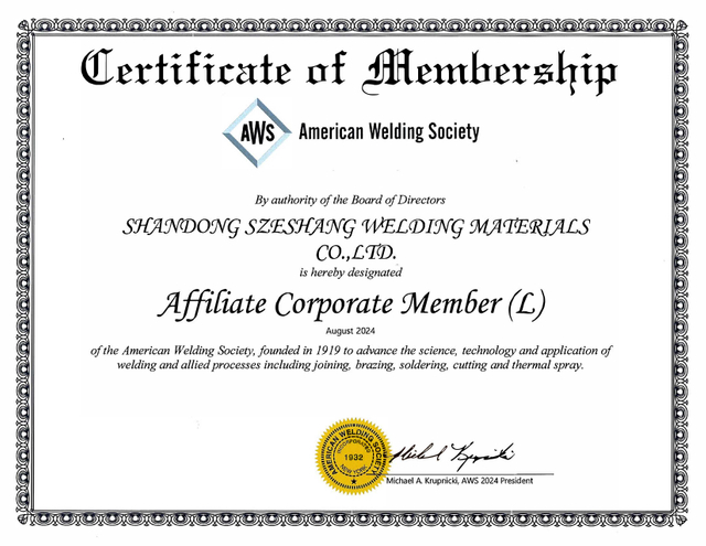 AWS-SHANDONG SZESHANG MATERIALES DE SOLDADURA CO