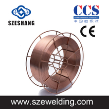 Certificado CE BS300 Alambre de soldadura sólido con carrete de metal, Alambre de soldadura recubierto de cobre ER70S-6, Alambre de soldadura con protección de gas de la fábrica de China 